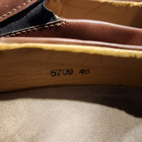 Menico 100% CAOUTCHOUC Sewn Brown Leather Slip On Sport Shoe Sz 46 Mens 12 - Picture 3 of 6